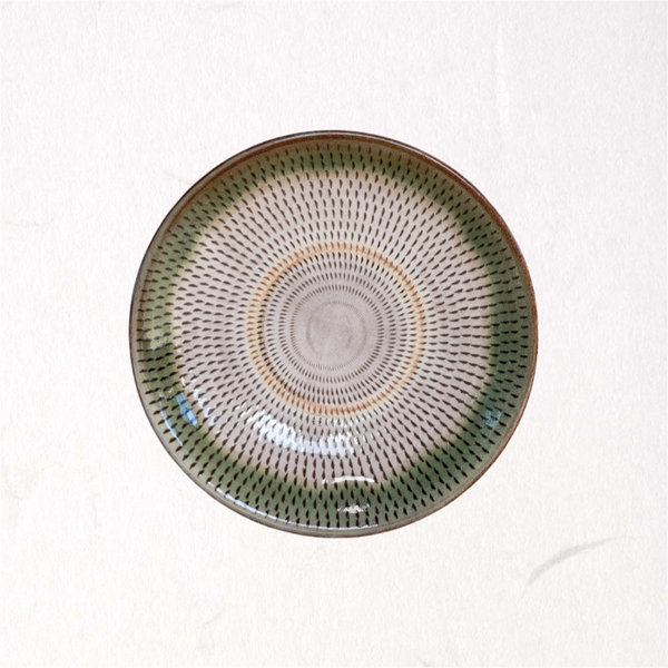 Koshiwara Ware Tobikanna Carving Plate 13.5cm