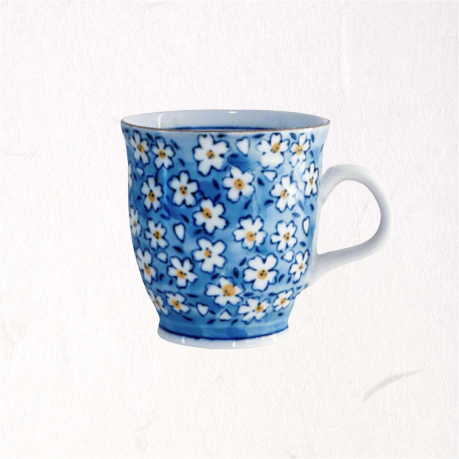 Mino Ware White Daisy Coffee Mug 220ml